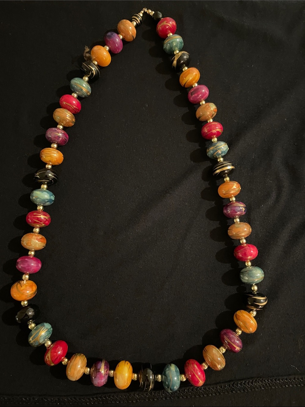 Multicolor Bead Statement Necklace - Vibrant Glass Beads